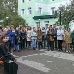 Торжественное открытие сквера возле городской поликлиники