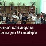 Школьные каникулы продлены до 9 ноября