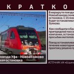В маршруте поезда Уфа   Новоабзаково появится новая остановка
