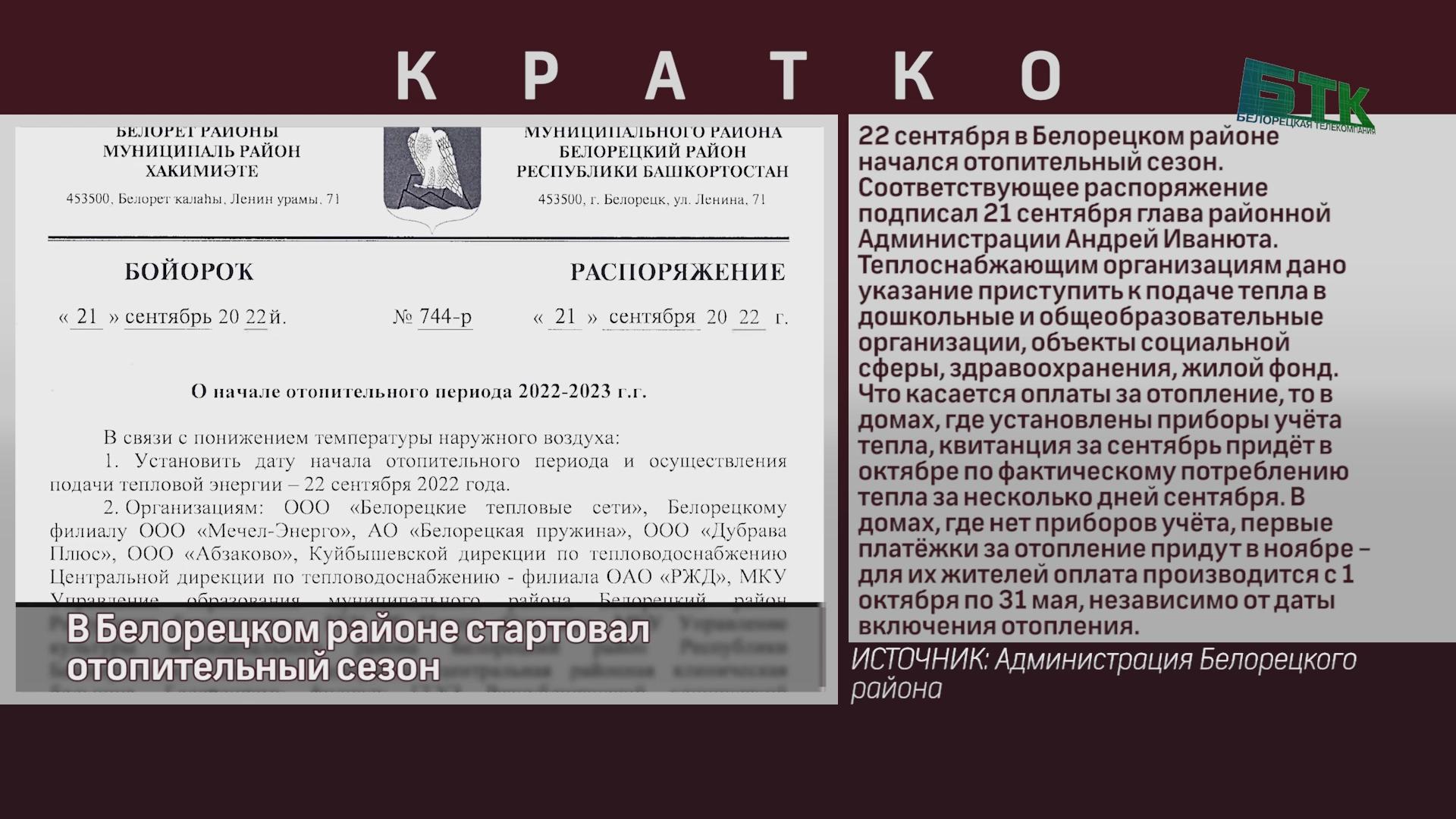 В Белорецком районе стартовал отопительный сезон - Новости Белорецка на  русском языке - Белорецкая телекомпания